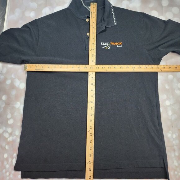 Disney World Epcot Test Track Black Cotton Embroidered Polo Shirt, Men's Large - Picture 6 of 8